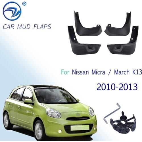 Front Rear Car Mud Flaps For Nissan Micra / March K13 2010 2011 2012 2013 Mudflaps Splash Guards Mud Flap Mudguards Fender