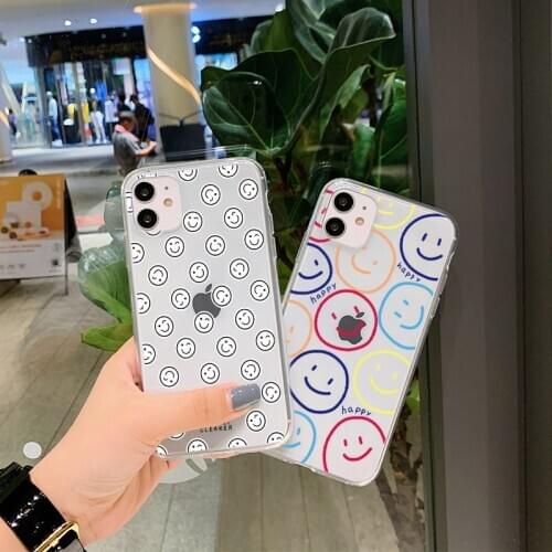 Cute Smile Pattern Phone Case For Xiaomi Mi Note 10 9t A3 9 lite POCO X3 Cover For Redmi Note 7 8 9 Pro 9s 8t Soft Cover Cases