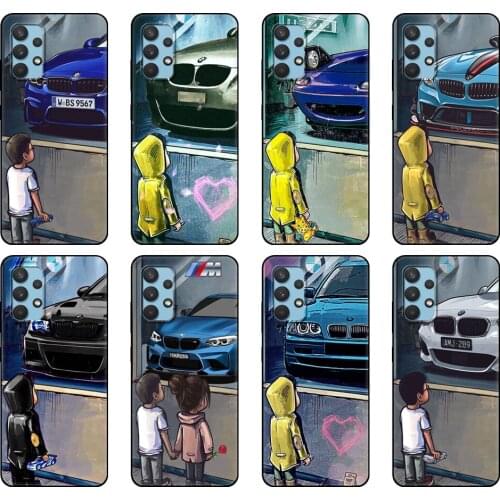 Black tpu Case For Samsung galaxy A32 A42 A52 A72 4g 5g S21 PLUS ultra back cover Boy Watch Sports Car JDM Drift