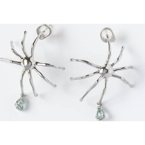 European and American wind spider neutral womens irregular spider gem earrings fashion earrings