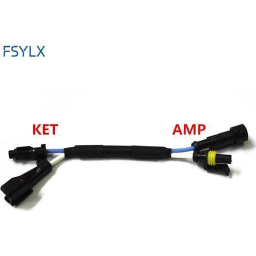 FSYLX KET- AMP connector wire harness for H3 H4 H7 H11 Car HID xenon headlight ballast bulb AMP KET adapters Connector cables