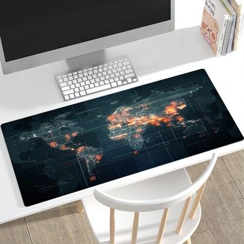 Gaming Mouse Pad Large Mouse Pad Gamer Big Mouse Mat Computer Mousepad Rubber World Map Mause Pad Game Keyboard Desk Mat