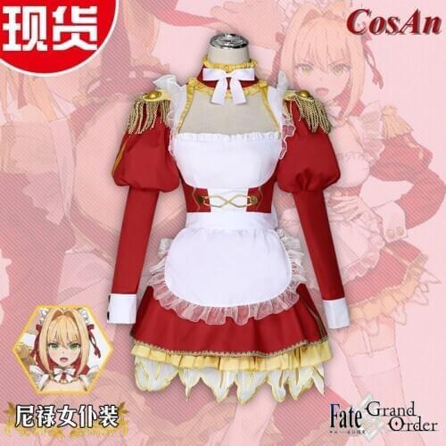 Hot Mobile Game Fate/EXTRA Nero Cosplay Costume Cute Maid Outfit Female Role Play Clothing S-XL In Stock