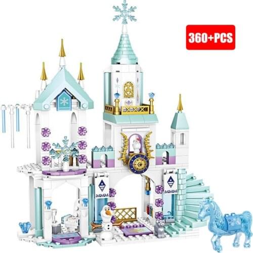 Disney Frozen Anna Elsa Princess Castle Building Blocks Kit Bricks Classic Movie Model Kids Girl Toys For Children Gift