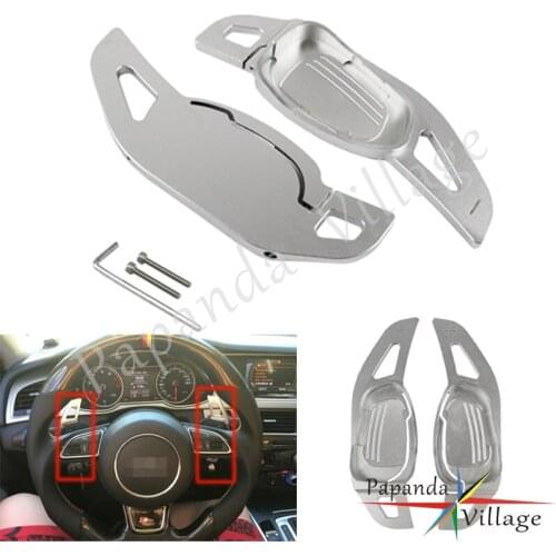 Red Black Silver CNC Aluminum Car Sports Steering Wheel DSG Gear Shift Paddle Shifter Kit For Audi S3 S5 S6 SQ5 RS3 RS6 RS7