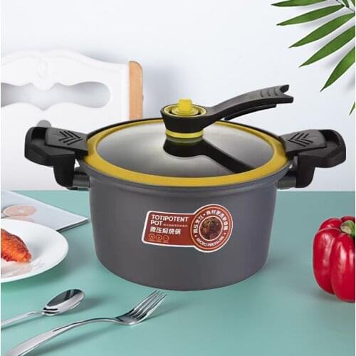 OAPE Kitchen Stew One-Piece Micro Pressure Cooker Cookware Soup Meats Pot 22cm Gas Stove/Open Fire Outdoor Camping Cook Tool