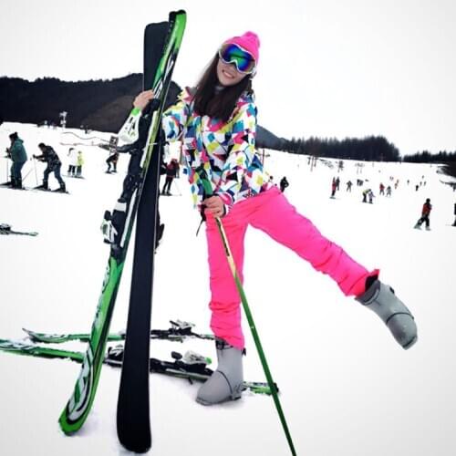 Womens Ski Suit Single Board Double Board Outdoor Waterproof Windproof Warm Breathable Winter Thickened Snowboarding Set