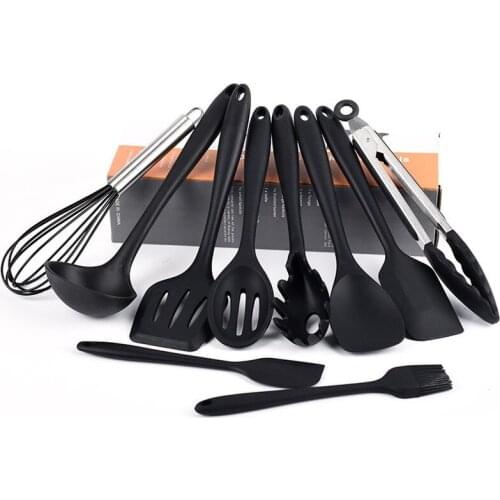 10pcs Silicone Kitchen Utensils Set Non-stick Kitchenware Cooking Tools Spoon Spatula Ladle Egg Beaters Tools Gadget Accessories