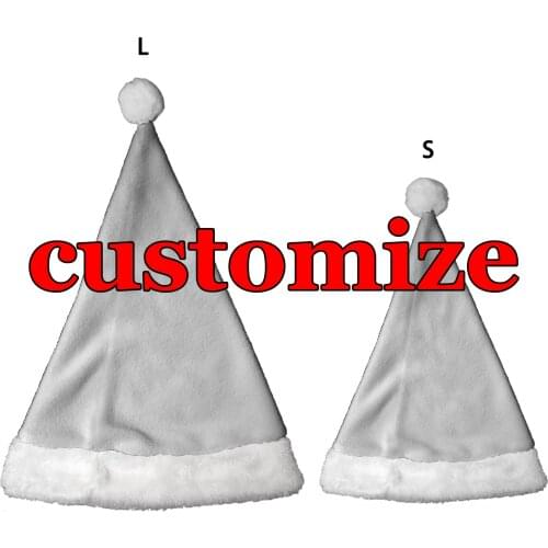 New Year 2022 Christmas Hat Xmas Gift for Adult Kid Set Home Decoration Drop Shipping Custom Your Image Text Logo Wholesale