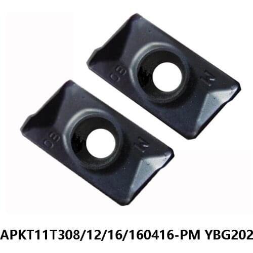 Original APKT APKT11T308-PM APKT11T312-PM APKT11T316-PM APKT160416-PM YBG202 Milling Carbide Inserts CNC Cutter Lathe CNC