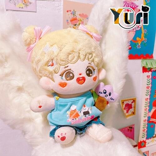 New Anime No Attributes Idol Star 20cm Plush Stuffed Doll Body With Clothes Toy Figure Cute Cosplay Cos Limit Gift C XLM