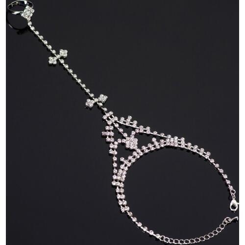 2017 Luxury Crystal Bracelets For Women Silver color Bracelets & Bangles Bridal Wedding Jewelry Charm B111-4.2