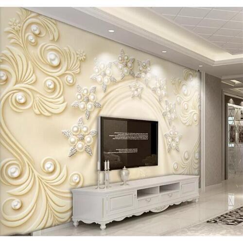 Luxury golden flower jewelry Photo Wall Mural wallpaper for wall Living Room TV Sofa Backdrop Wall Papers For Walls 3D