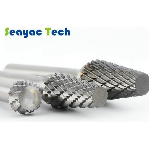 Grinding Head Milling Cutter S-shaped Rotating Cutter Conical Flat Head Hard Tungsten Steel wood Carving Tool