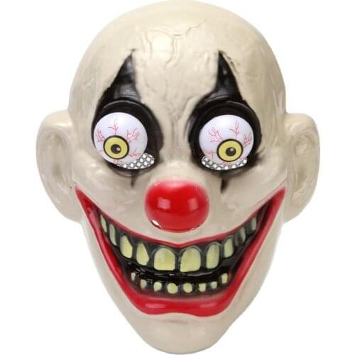 Red Nose Clown Scary Mask Halloween Mask Spoof Horror Grin Chainsaw Murderer Mask Scary Killer Clown Masks Film Horror Masque