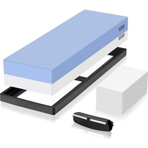 Sharpening Stone Whetstone Set 2 Side Grit 1000/6000 Knife Sharpener StoneWet Stones for Sharping Knives Best Kit