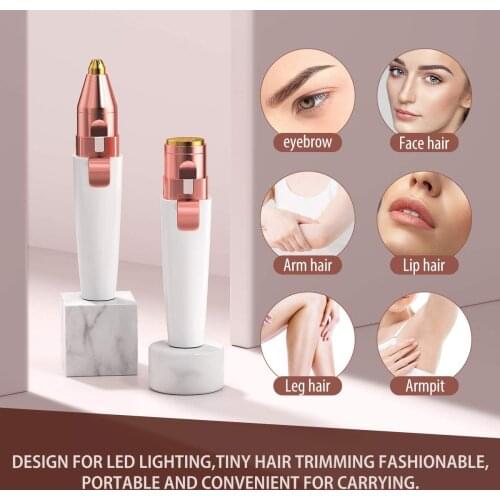 2 IN 1 Eyebrow Trimmer Facial Epilator for Womens Shaver Painless Electric Razor Body Hair Removal Machine Makeup Tools