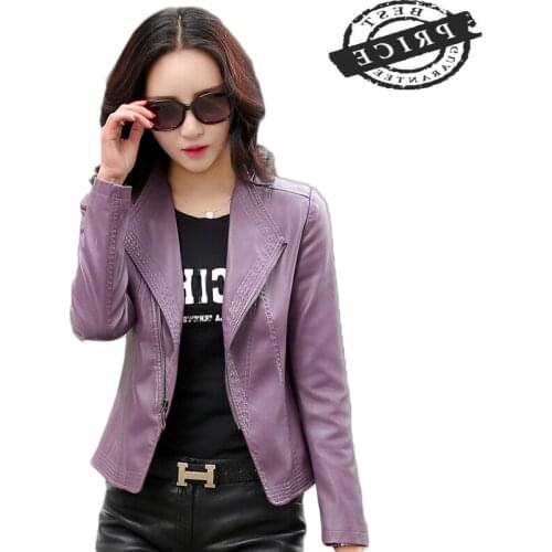 Spring Coat 2021 Faux Leather Jacket Women Design Short Slim Biker Jacket For Woman Womans Coats MC0006