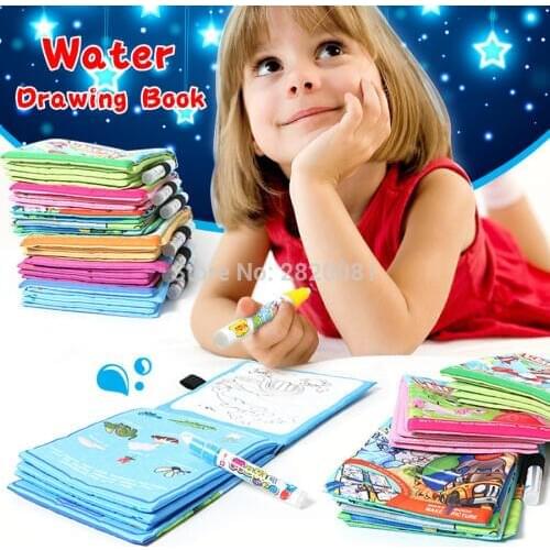 Magical water drawing book 5 styles theme board&refillable painting toy,childrens coloring book Graffiti board with water pen