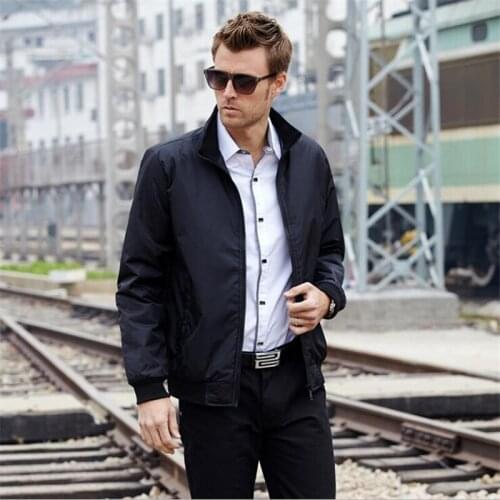 High Quality Bomber Solid Casual Jacket Men Spring Autumn Outerwear Mandarin Sportswear Mens Jackets for Male Coats M-5XL
