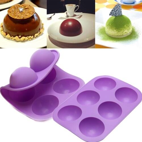 1pc Cake Mould Silicone Half Ball Sphere Baking Mould DIY Chocolate Cupcake Cake Mold 19.5x13.5cm