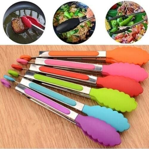 1 PCS Kitchen Cooking Salad Food Clip Barbecue Tongs Stainless Steel Handle Appliances BBQ Tools