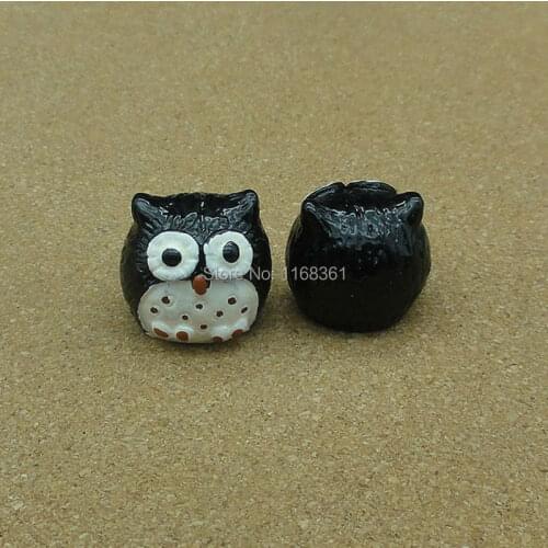 1pcs/lot resin solid black owl cartoon 20mm fairy garden gnome moss terrarium decor crafts bonsai home DIY A103-1