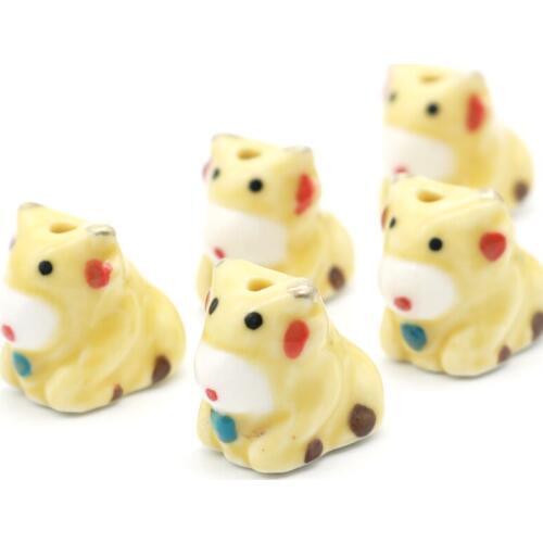 10pcs 20*17mm Charm Creative Ceramic beads for Handmade diy making bracelet Jewelry Porcelain Beads Wholesale Cute puppy shape