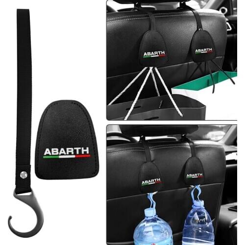 2pcs Car Badge Seat Back Hook Headrest Hanger Holster Hook For Fiat Punto Abarth 500 Stilo Ducato Palio badge Car Styling