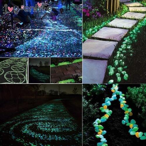 25/50pcs Luminous Stones Glow In The Dark Garden Pebbles Glow Stones Rocks for Garden Yard Walkways Fish Tank Aquarium Decor