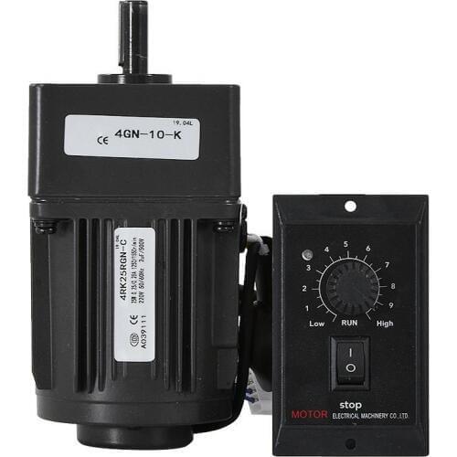 4RK25GN-C Adjustable Speed Motor 25W 220V/50Hz AC Gear Motor Reversible Motor Reduction Ratio 1:10 125rpm Geared Motor+Governor