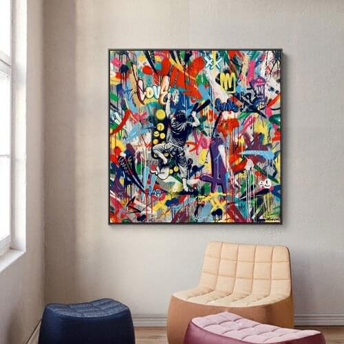 Abstract Street Graffiti Art Canvas Paintings Modern Cartoon Posters and Prints Wall Art Picture for Living Room Home Decoration