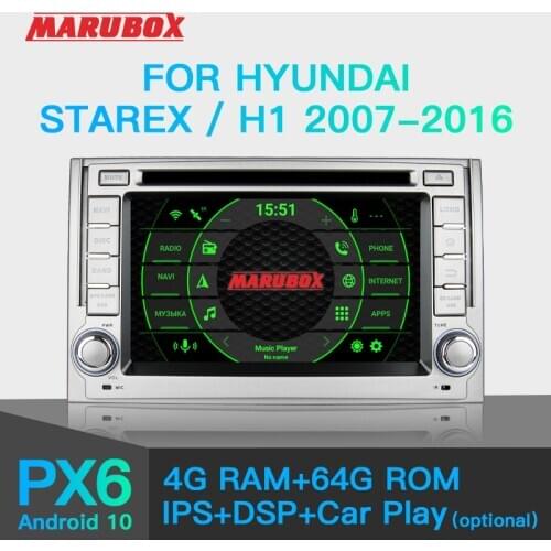 MARUBOX 2 Din PX6 Android 10.0 For Hyundai H1 Grand Starex 2007-2016 GPS Stereo Radio Car Central Multimidia Player