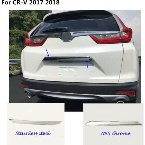 Car style cover Stainless steel/accessories Rear door tailgate frame plate trim trunk parts For Honda CRV CR-V 2017 2018