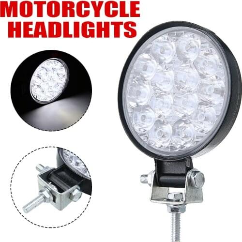 For Truck Offroad 1pc Mini Led Work Light Round Spotlight 42W Car Work Headlight Fog Light Lamp Night 12/24V Driving Lights