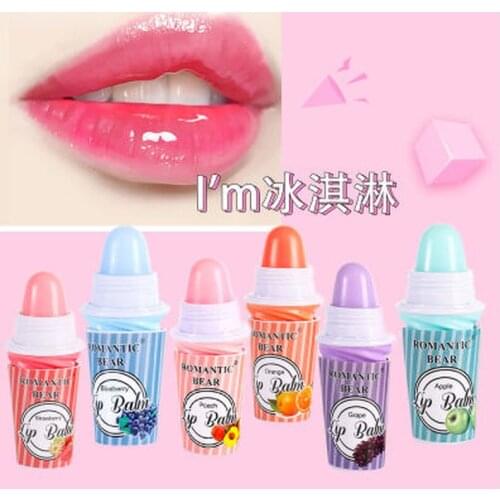 1PC 4 Colors Ice Cream Lip Balm Cute Lipstick Moisturizing Korean Cosmetics Long Lasting Lip Balm Winter Protect Lips Care Balm