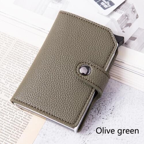 2020New Button Credit Card Holder RFID Blocking Minimalist Wallet Pop-Up Security Card Case Slim Anti-theft ID Holder