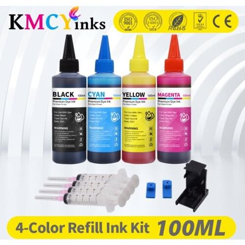 KMCYinks Printer Ink Kits For HP 304 XL Refill Ink cartridge For HP 301 xl 300 xl 302 xl 303 xl 901 350 351 336 62 XL Dye Ink