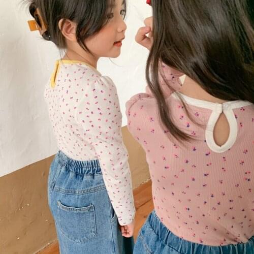 Childrens bottoming shirt Korean small floral bottoming shirt baby casual top