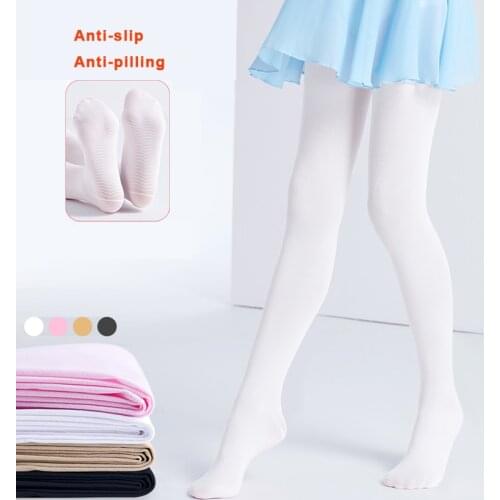 Kids Ballet Tights Girls Dance Pantyhose Gymnastics Stockings Black Pink Professional Non-slip Full Footed Tights