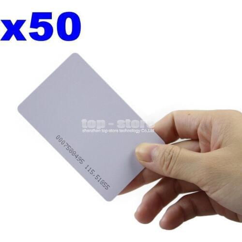 DIYSECUR 50pcs/lot 125Khz RFID Proximity ID Cards For Access Control Time Clock Use
