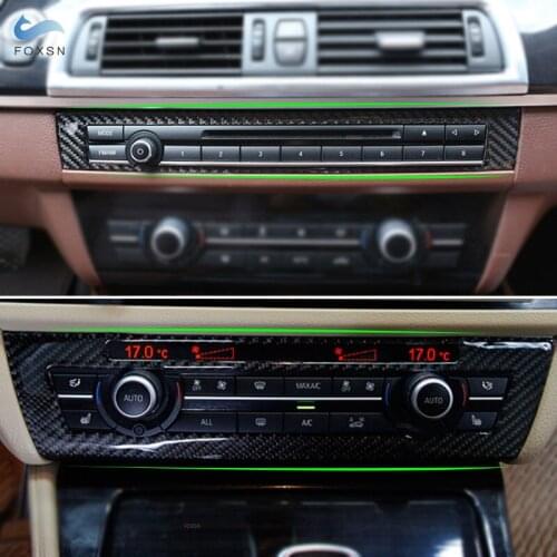 For BMW 5 Series F10 2011 2012 2013 2014 2015 2016 2017 Carbon Fiber Car Front Center Air Conditioning CD Control Panel Cover
