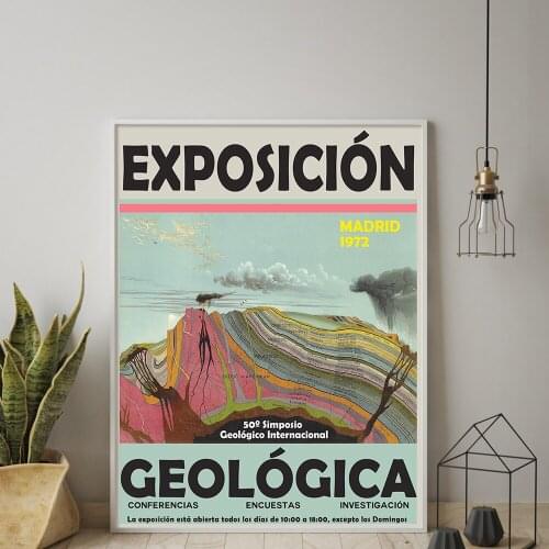 Geological Exhibition Poster 1972 Geology Poster Geology Print Terrestrial USA Painting Geologist School Gift Wall Art Decor