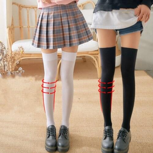 1 Pair Stripe Stockings Girls Women Over Knee Thigh High Over The Knee Stockings For Ladies Girls Warm Knee Socks black/white