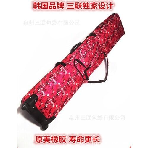 With Wheels hua xue ban bao Double Plate Snowboarding Bag Shoulder Skiing Backpack Consign Ski Bag Special Price