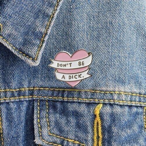 Cool Heart Enamel Bag Denim Shirt Collar Lapel Brooch Pin Badge Women Jewelry