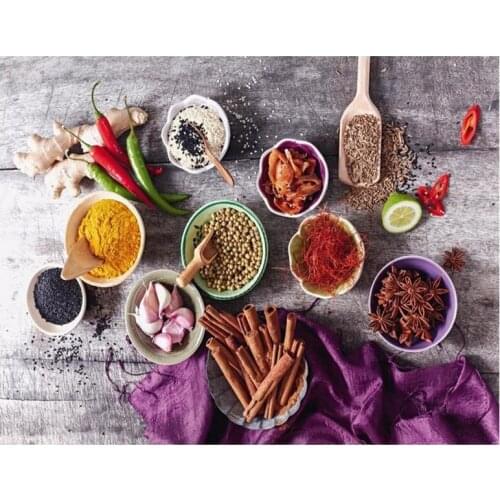 Kitchen decor Seasoning Spices diy diamond painting full square 5d cross stitch diamond embroidery mosaic beaded picturesZP-2082