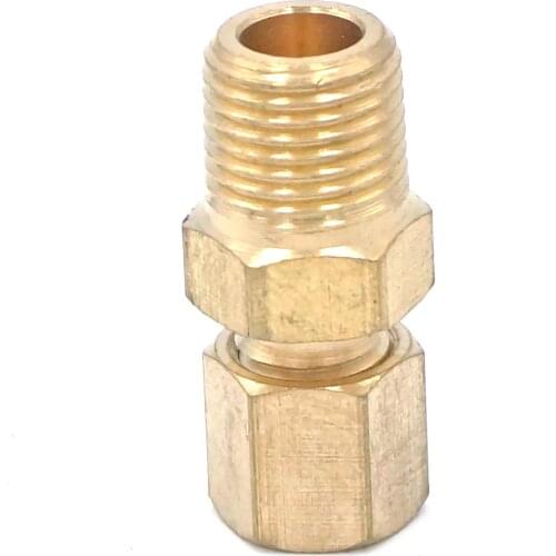 1/8" NPT Male x Fit 1/8" Tube OD Compression Union Brass Pipe Fittings Connectors Adapters 229 PSI
