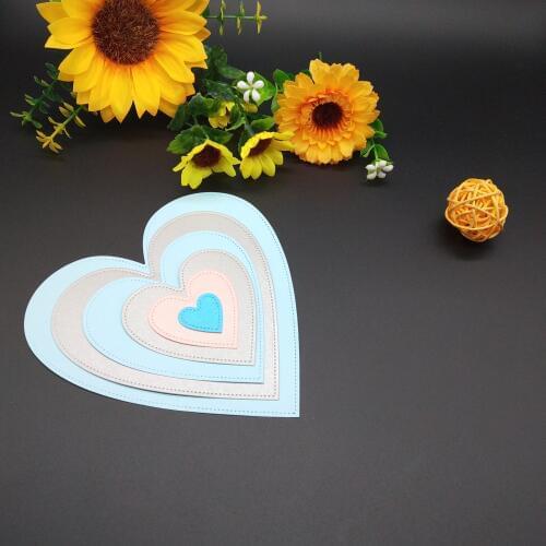 138*137mm Cascading heart new Metal Cutting Dies for decoration card DIY Scrapbooking stencil Paper Craft Album template Dies
