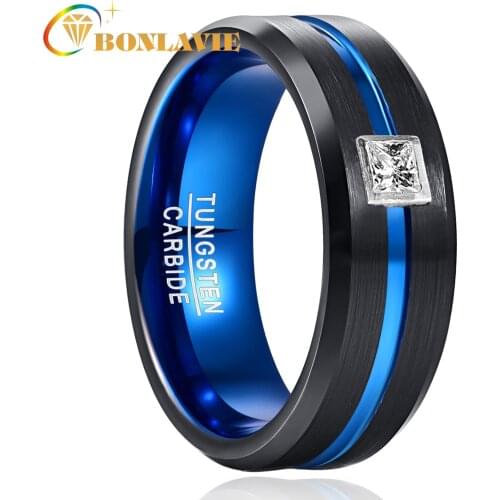 Wedding Ring Exquisite Primary Color Real Diamond 0.3ct Men Rings Real Tungsten Carbide Wedding Bands Male Ring